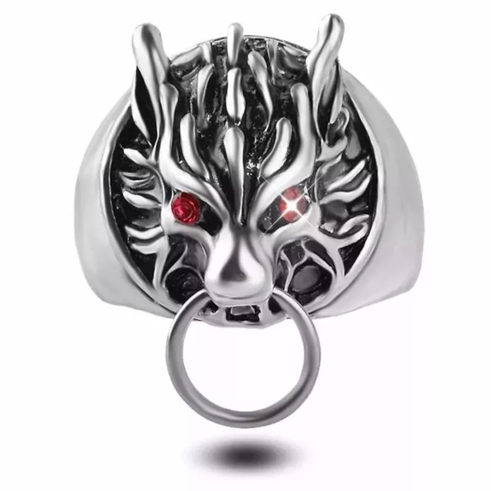 NEW UNISEX SEPTUM RATTLE BEAST RING .925 SILVER - Picture 2 of 5